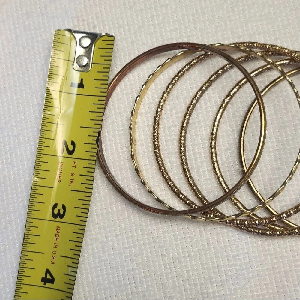 Elegant Gold Bangle Set Of 6